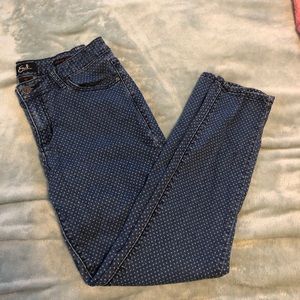 Earl Polka Dot Skinny Ankle Jeans Large 12